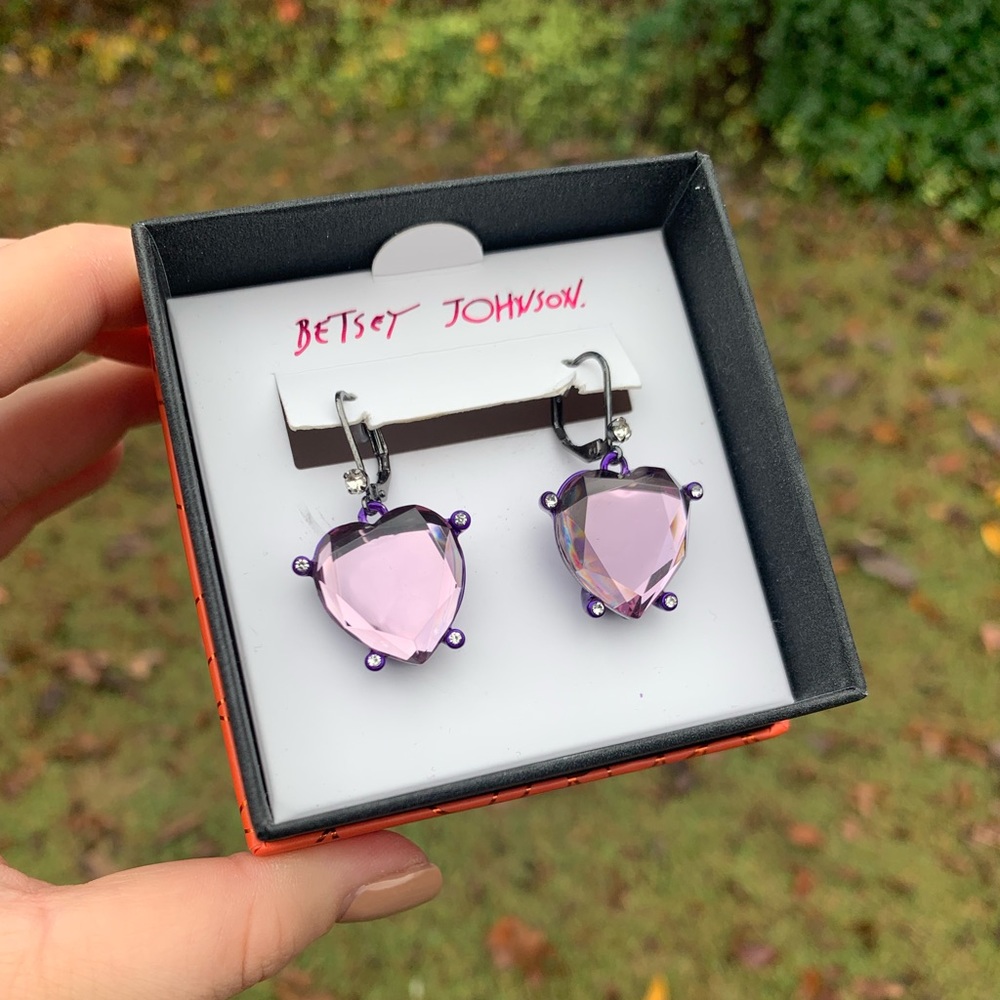 NWT Purple Glass Rhinestone Hearts - Picture 6 of 9